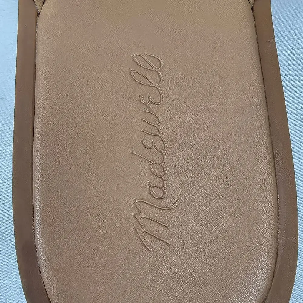 MADEWELL WOMENS JAYNA BRAIDED TAN LEATHER SLIDE SANDAL SIZE 9.5 ITEM ND963